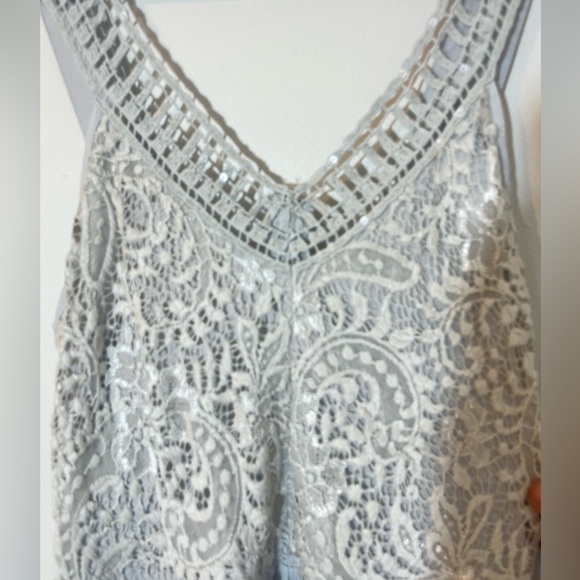 Sundance Maxi Dress Gray Embroidered Sequins Sleeveless Lined New Womens XS - Picture 6 of 7